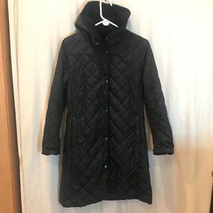 UNIQLO Black Quilted Hooded Coat